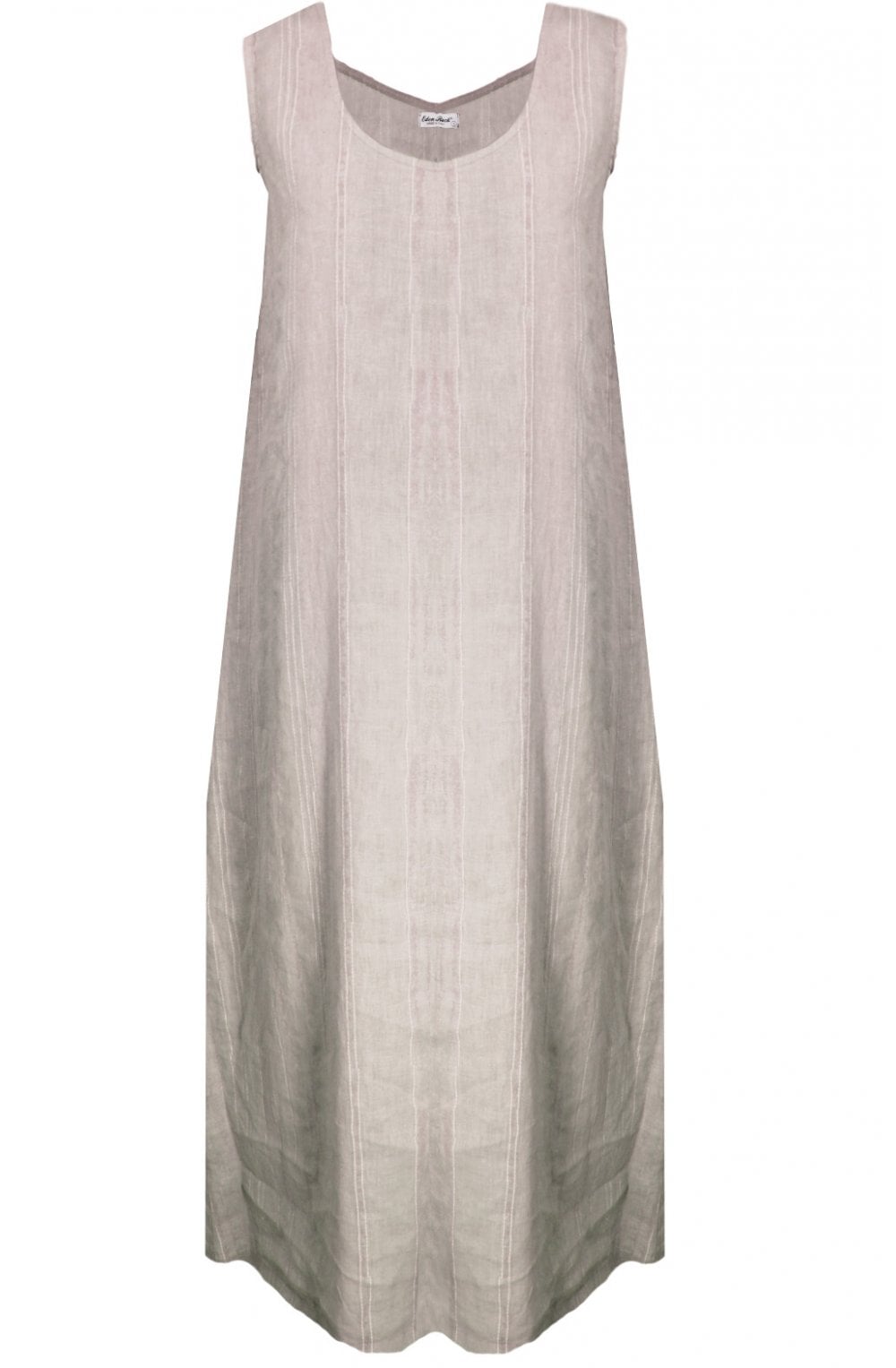 Grey Beige Linen Dress