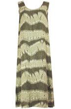 Khaki Tie Dye Linen Dress