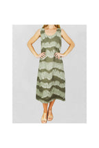 Khaki Tie Dye Linen Dress