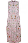 Leaf Beige Floral Linen Dress