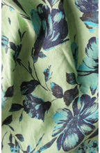 Lime Floral Print Linen Dress