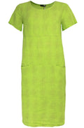 Lime Green Linen Shift Dress