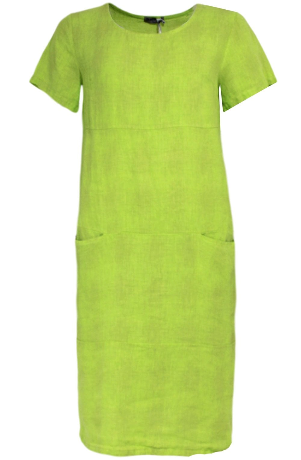 Lime Green Linen Shift Dress