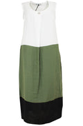 Linen Block Panel Maxi Dress