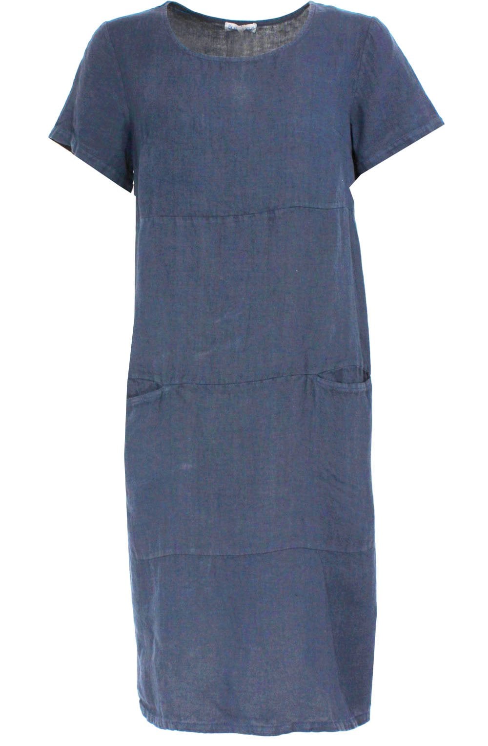 Navy Linen Shift Dress