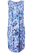 Sky Blue Floral Linen Dress