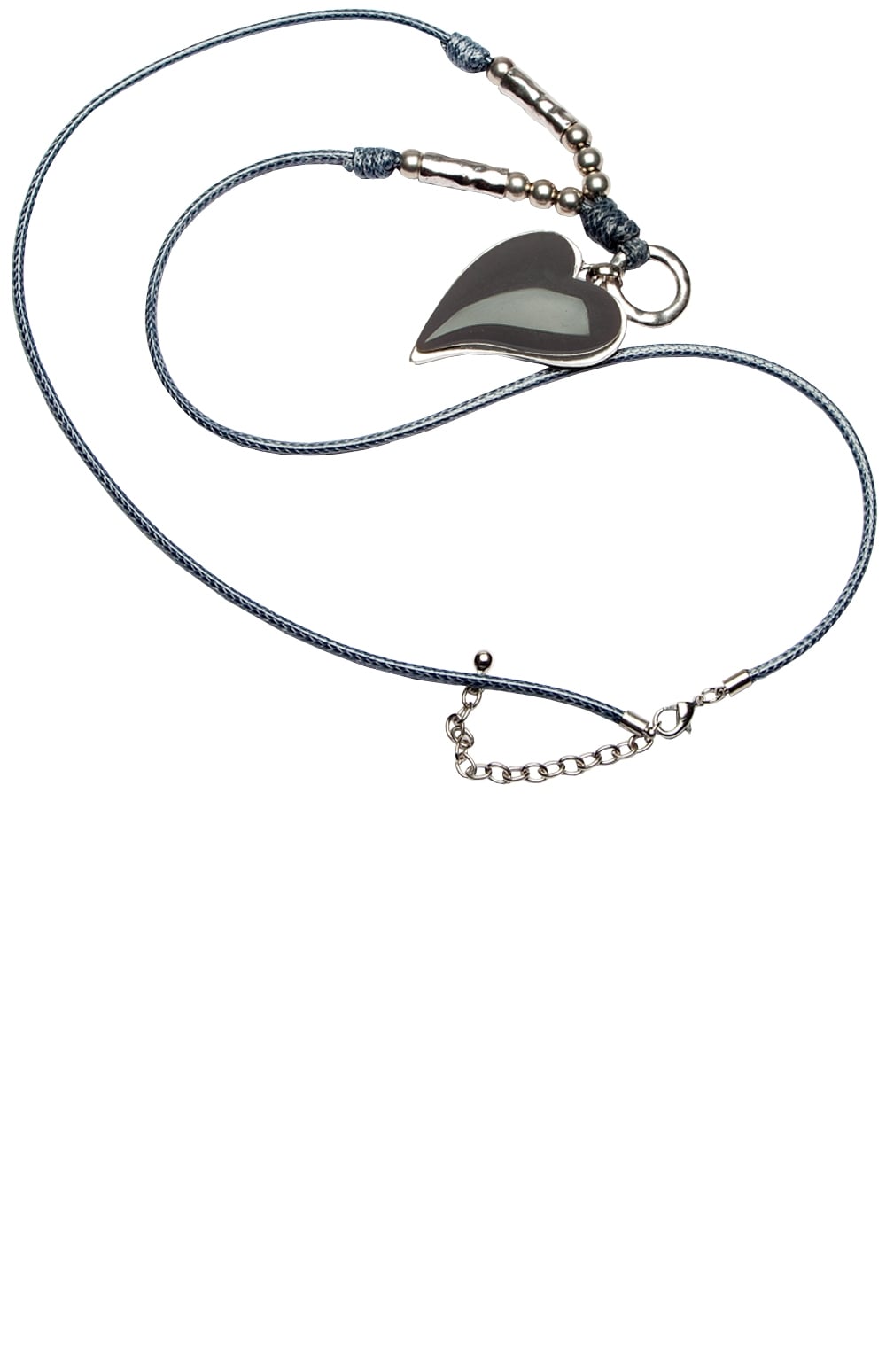 Grey Heart Pendant Necklace