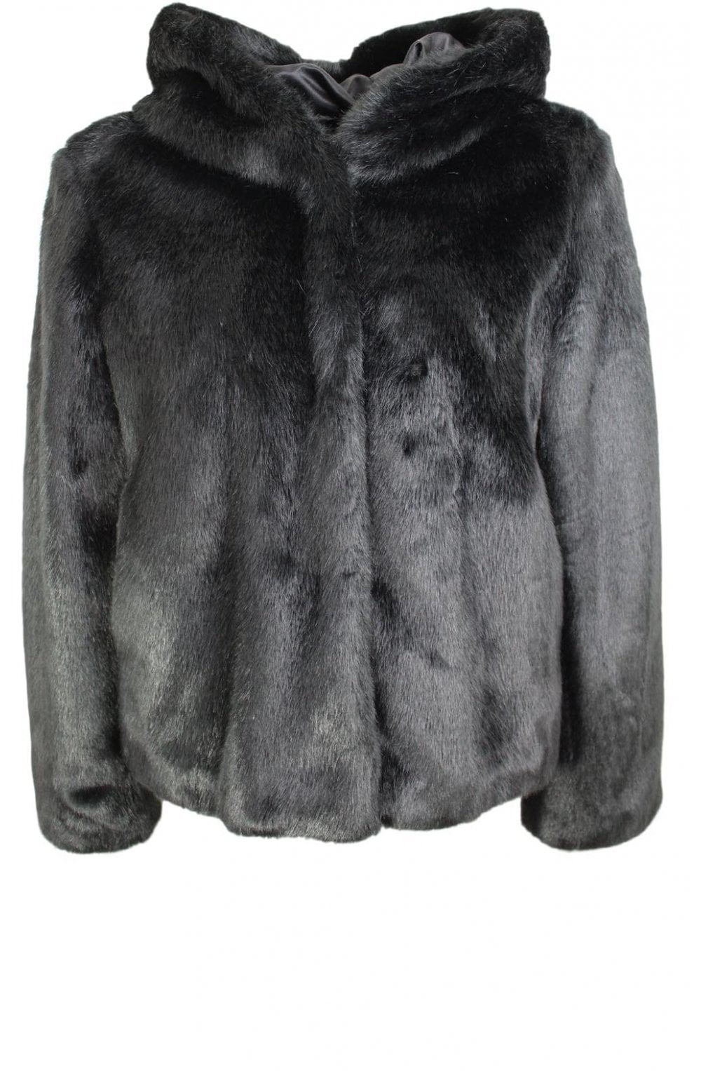 Black Faux Fur Coat