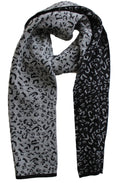 Black & Sliver Patterned Scarf