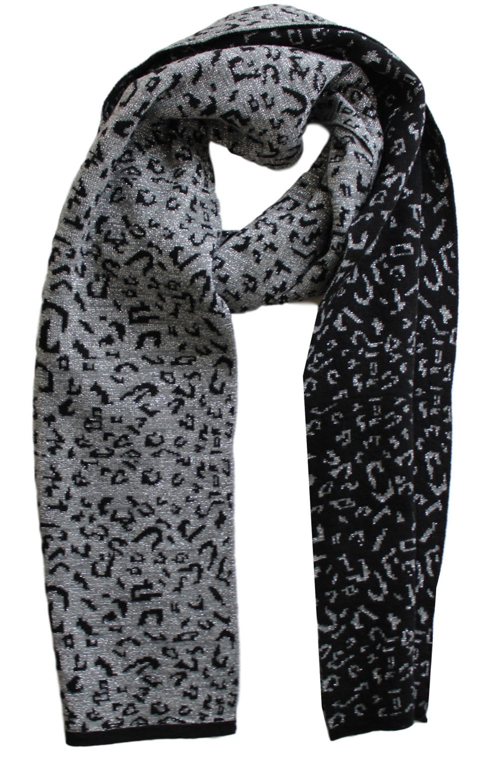 Black & Sliver Patterned Scarf