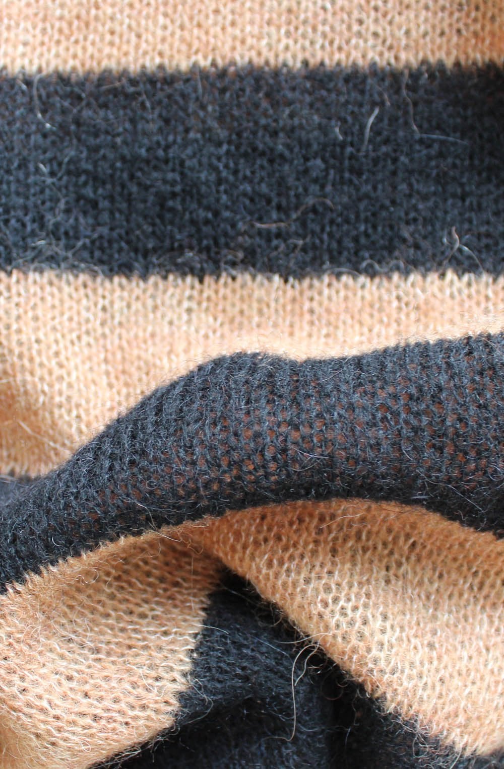 Camel Striped Knit Jumper