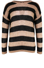 Camel Striped Knit Jumper