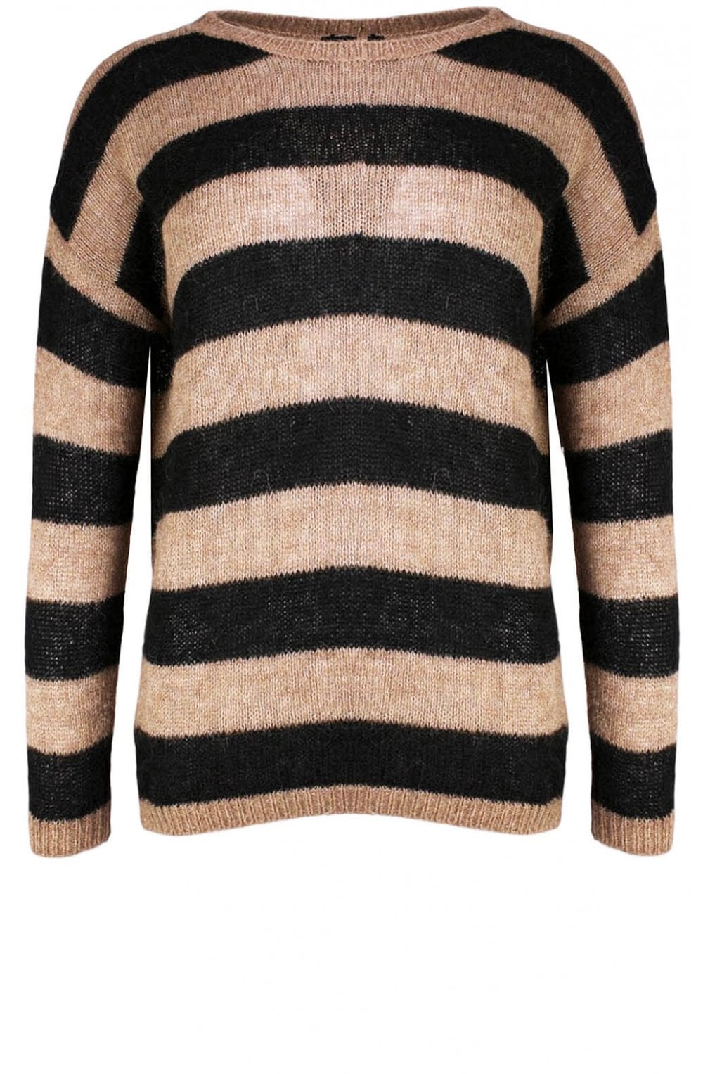 Camel Striped Knit Jumper