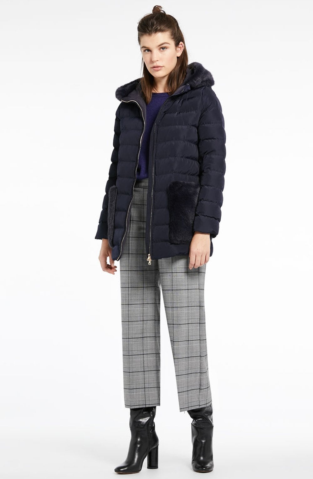 Camera Navy Qulited Coat