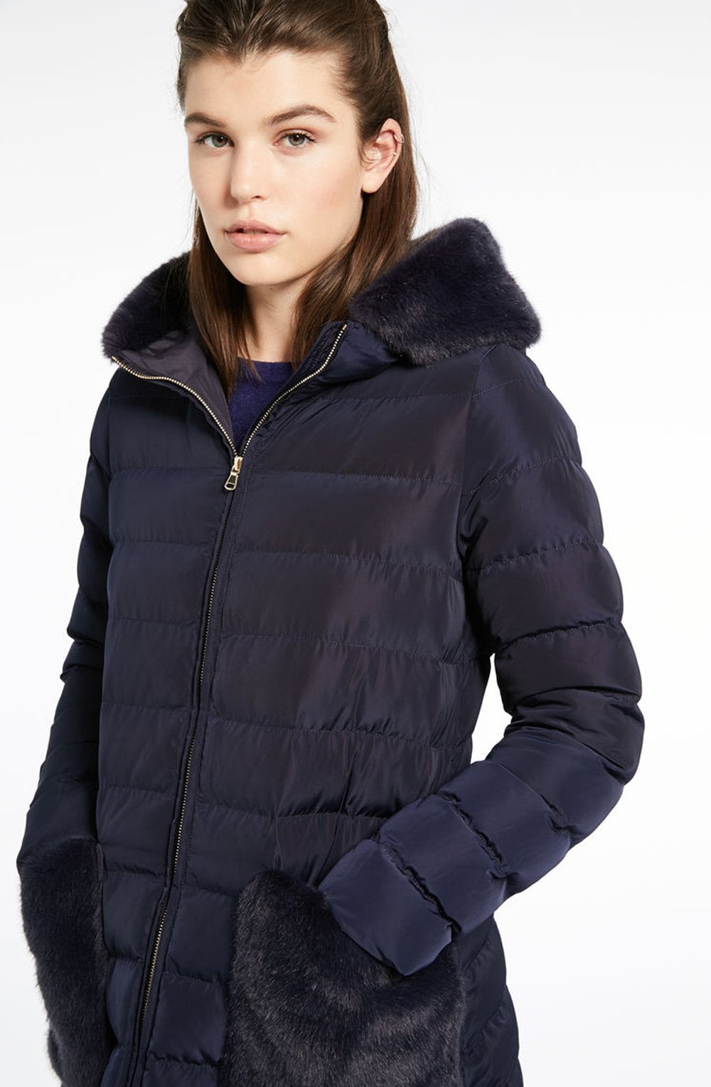 Camera Navy Qulited Coat