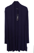 Fine ribbed knit cardigan Navy
