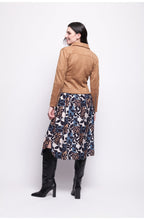 Biscuit Suede Effect Biker Jacket