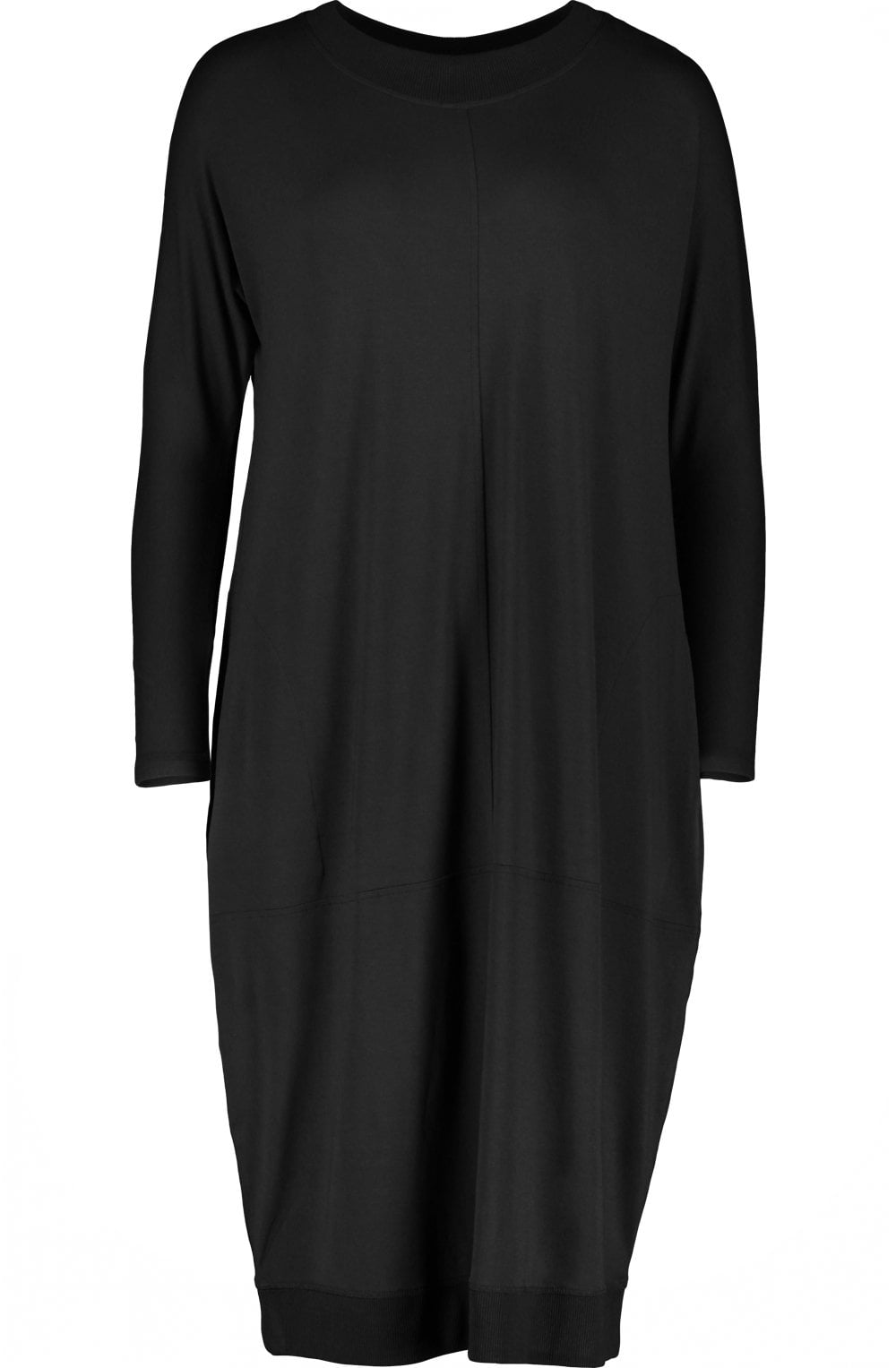 Black Casual Long Sleeve Pocket Dress