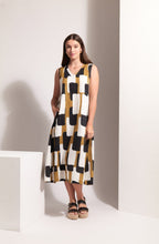 Bold Print Linen Maxi Dress