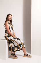 Bold Print Linen Maxi Dress