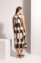 Bold Print Linen Maxi Dress
