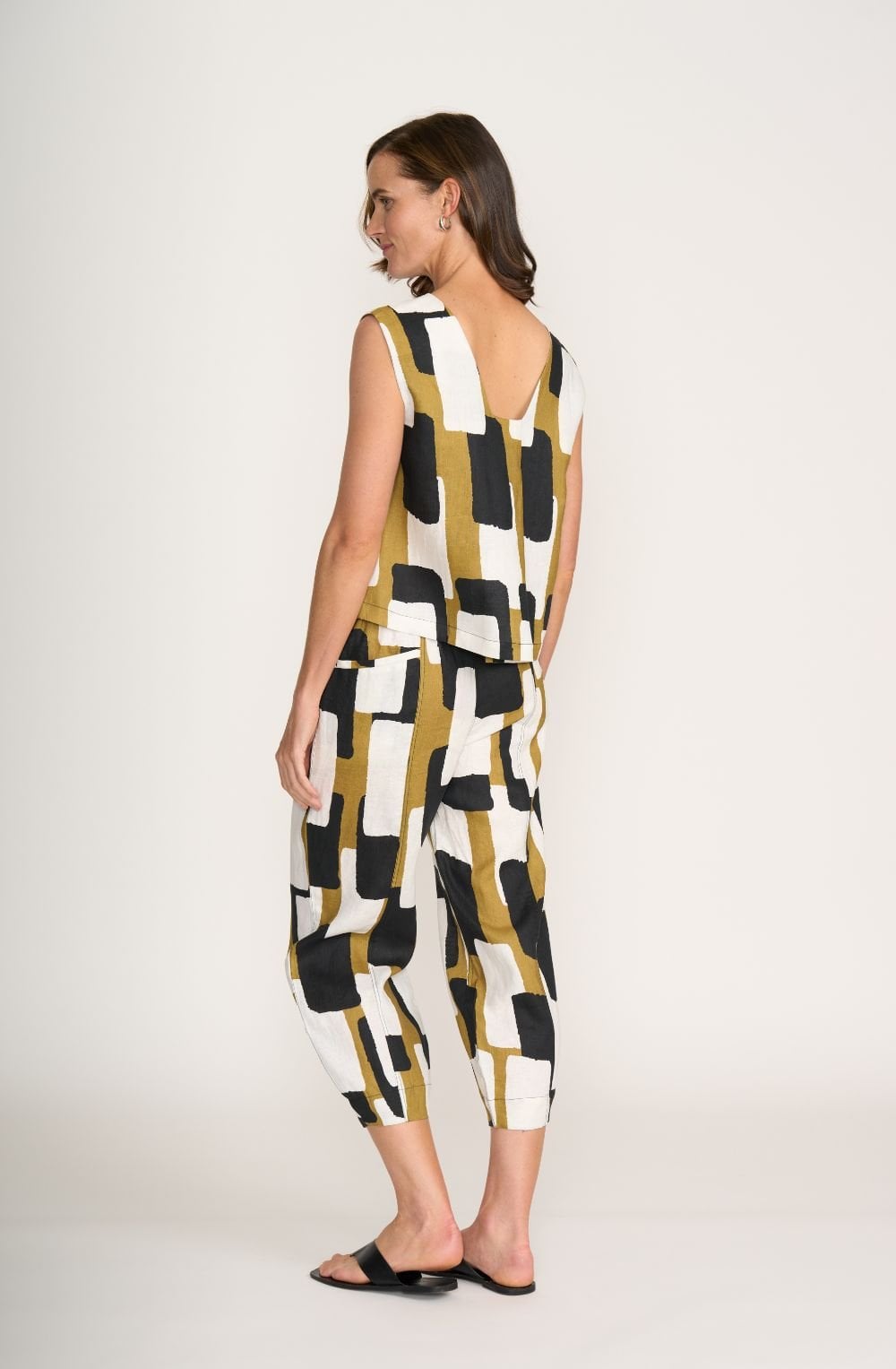 Bold Print Linen Top