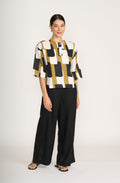 Bold Print Linen Top