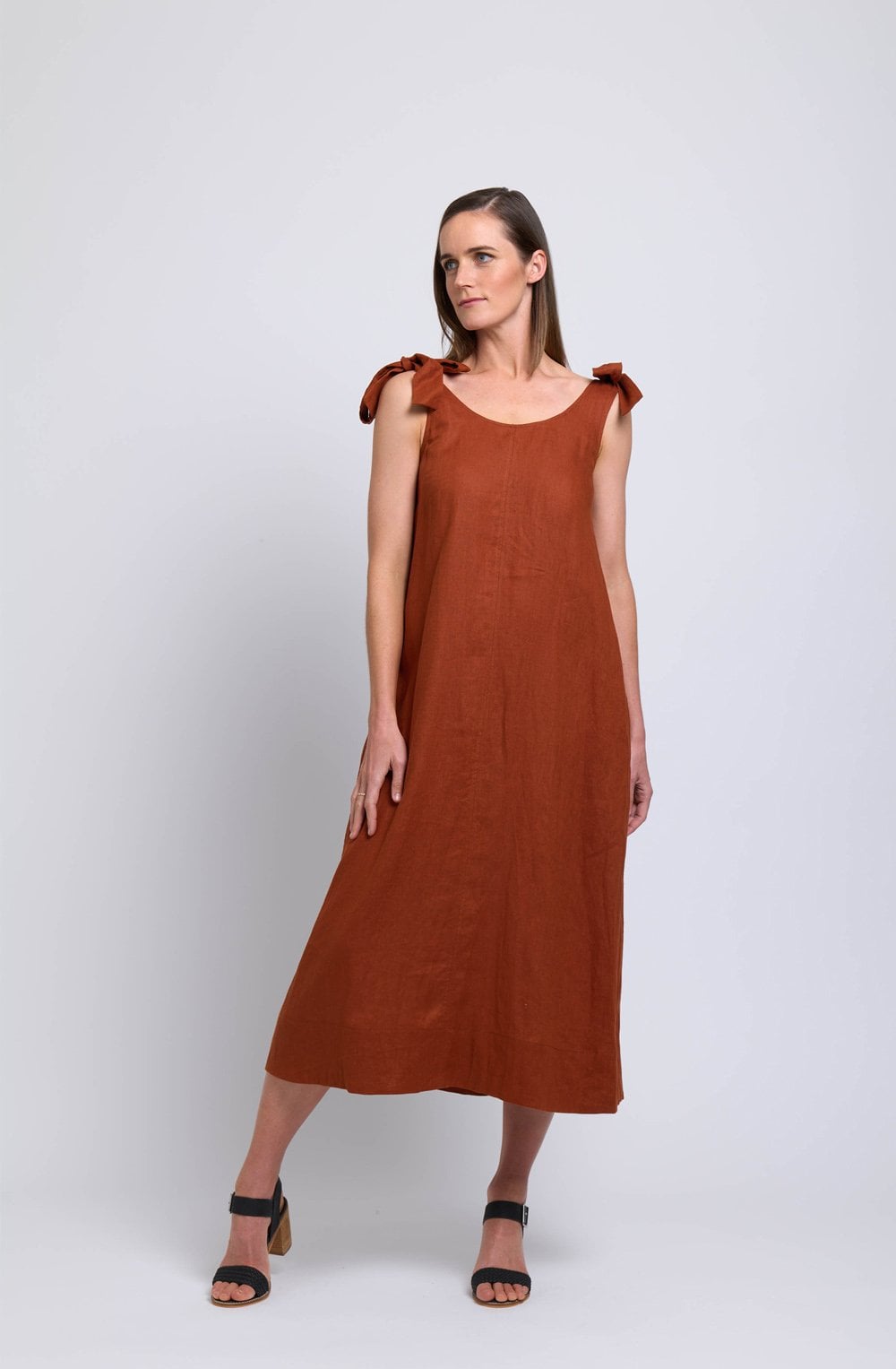 Bombay Bali Tie Shouldered Linen Dress