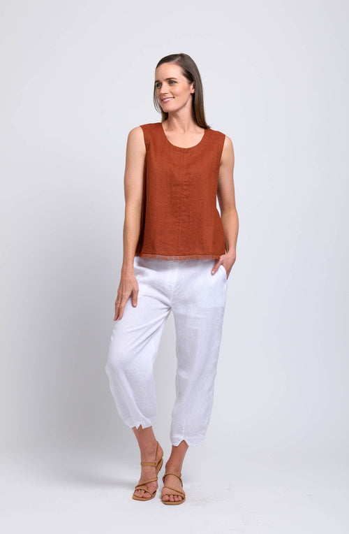 Bombay Fringe Benefits Sleeveless Linen Top