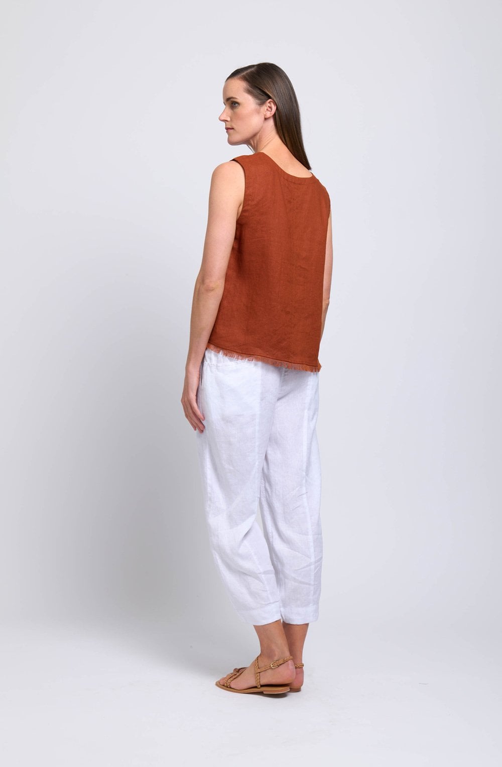 Bombay Fringe Benefits Sleeveless Linen Top