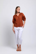 Bombay Turn Up Gypsy Style Linen Blouse
