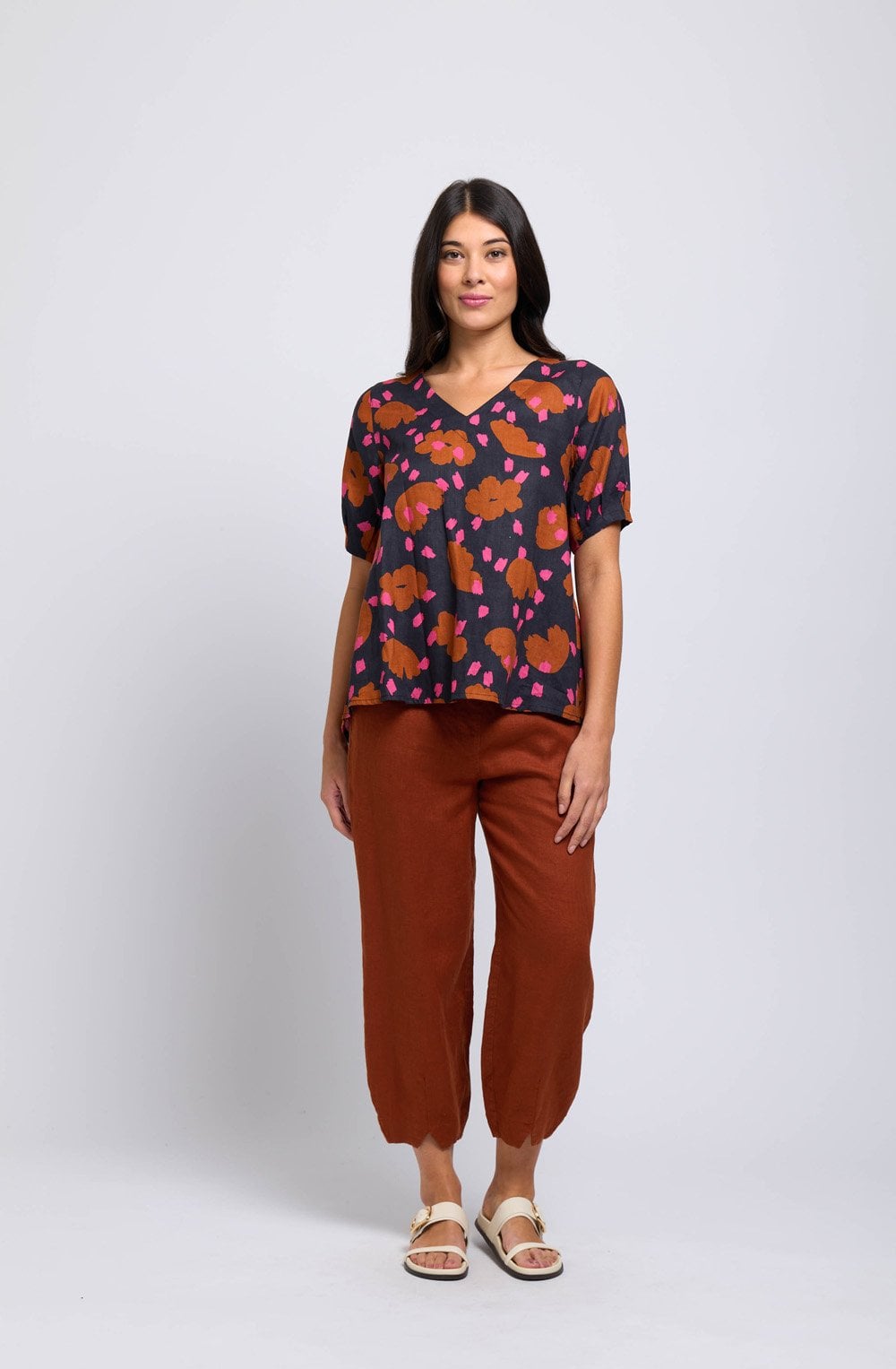 Confetti After Delight A Line Linen Blouse