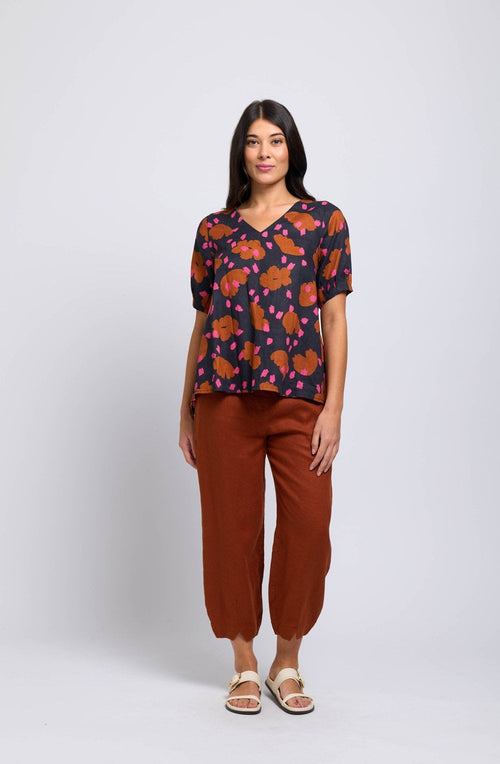 Confetti After Delight A Line Linen Blouse