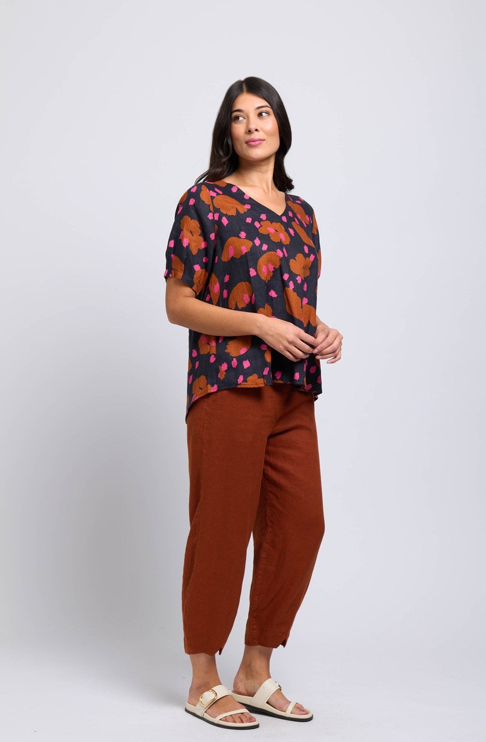 Confetti After Delight A Line Linen Blouse