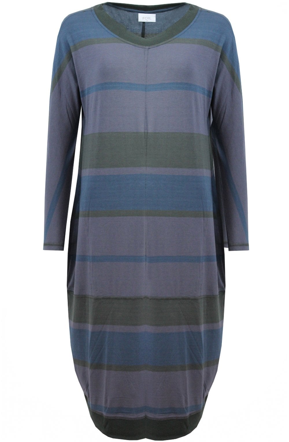 Deep Purple Striped Casual Dress