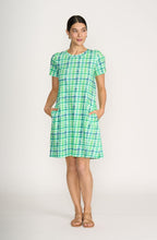 Green Check Print Dress