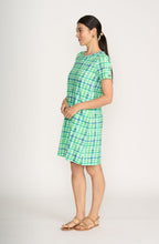 Green Check Print Dress