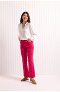 Hot Pink Fancy Pants Velvet Straight Trousers