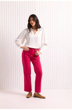 Hot Pink Fancy Pants Velvet Straight Trousers
