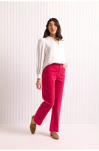 Hot Pink Fancy Pants Velvet Straight Trousers