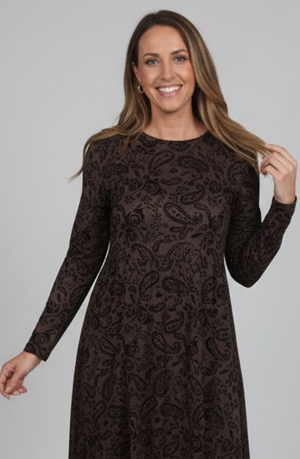 International Paisley Velvet Overlay Dress
