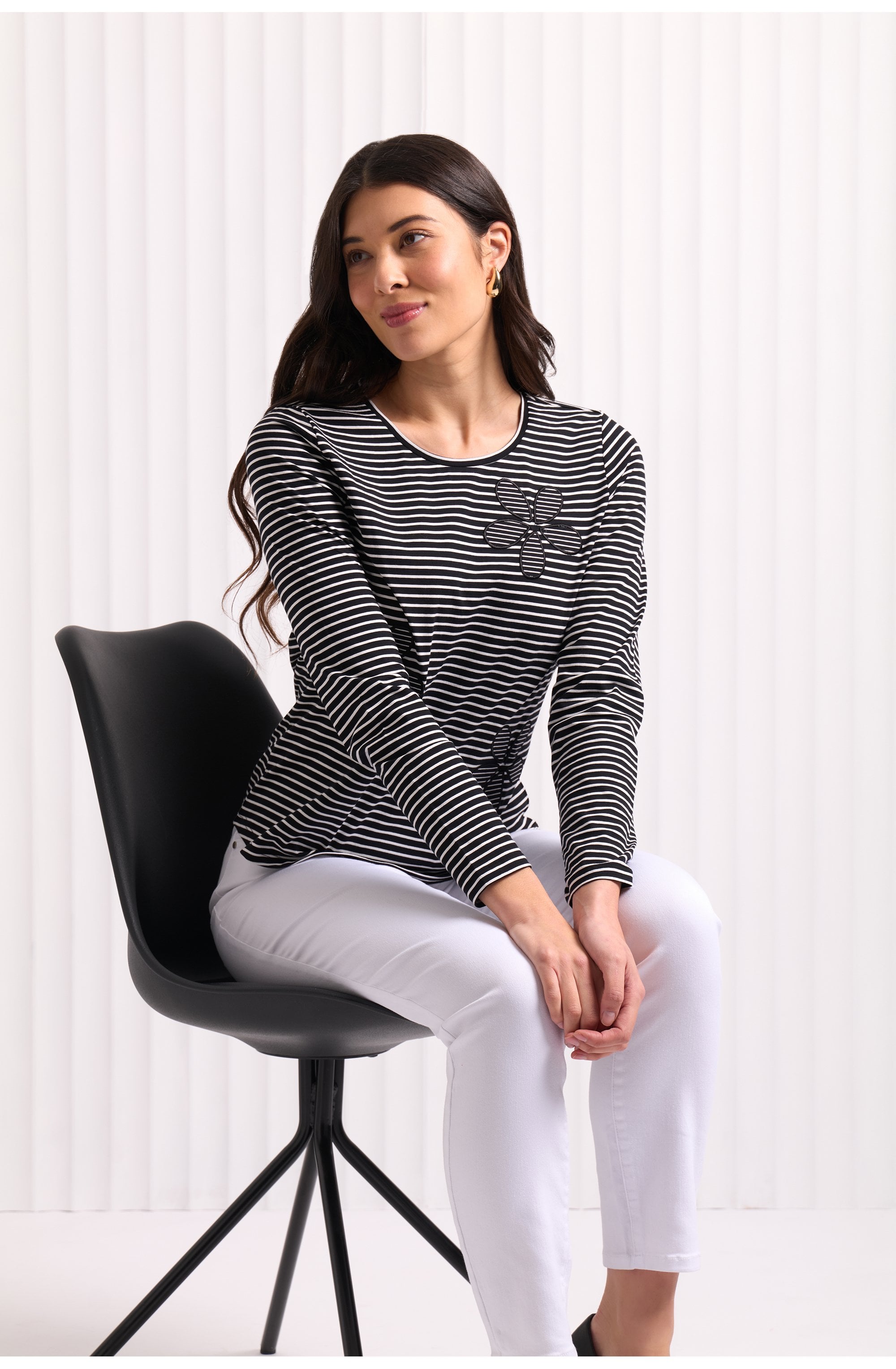 Monochrome Petal Art and Soul Top