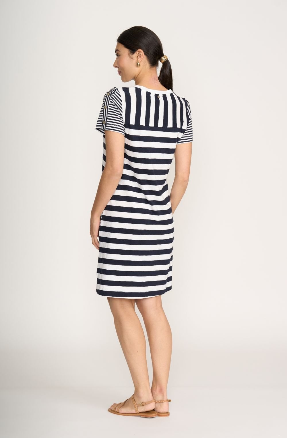 Navy & White Striped Dress