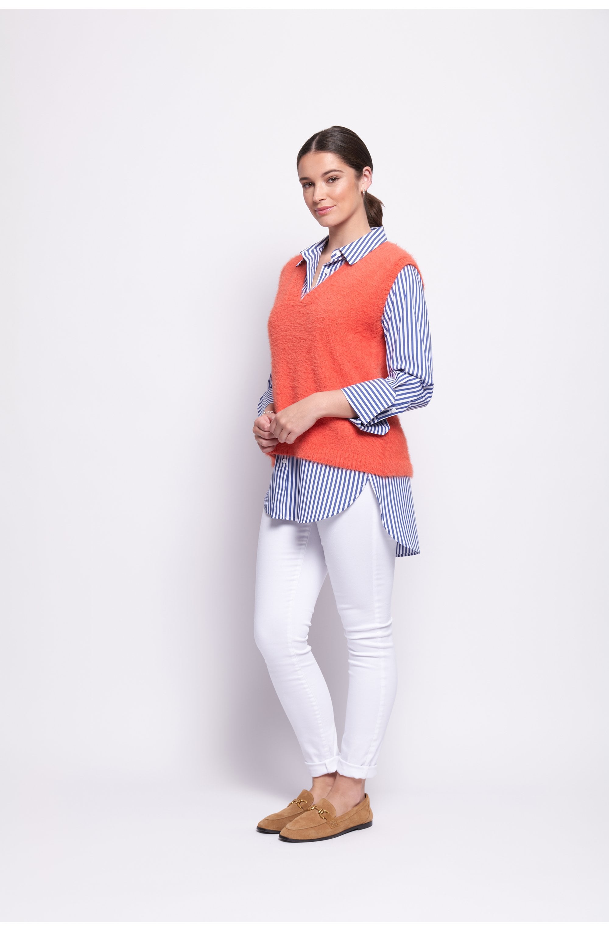 Neon Flash Top Bird Fluffy Yarn Vest