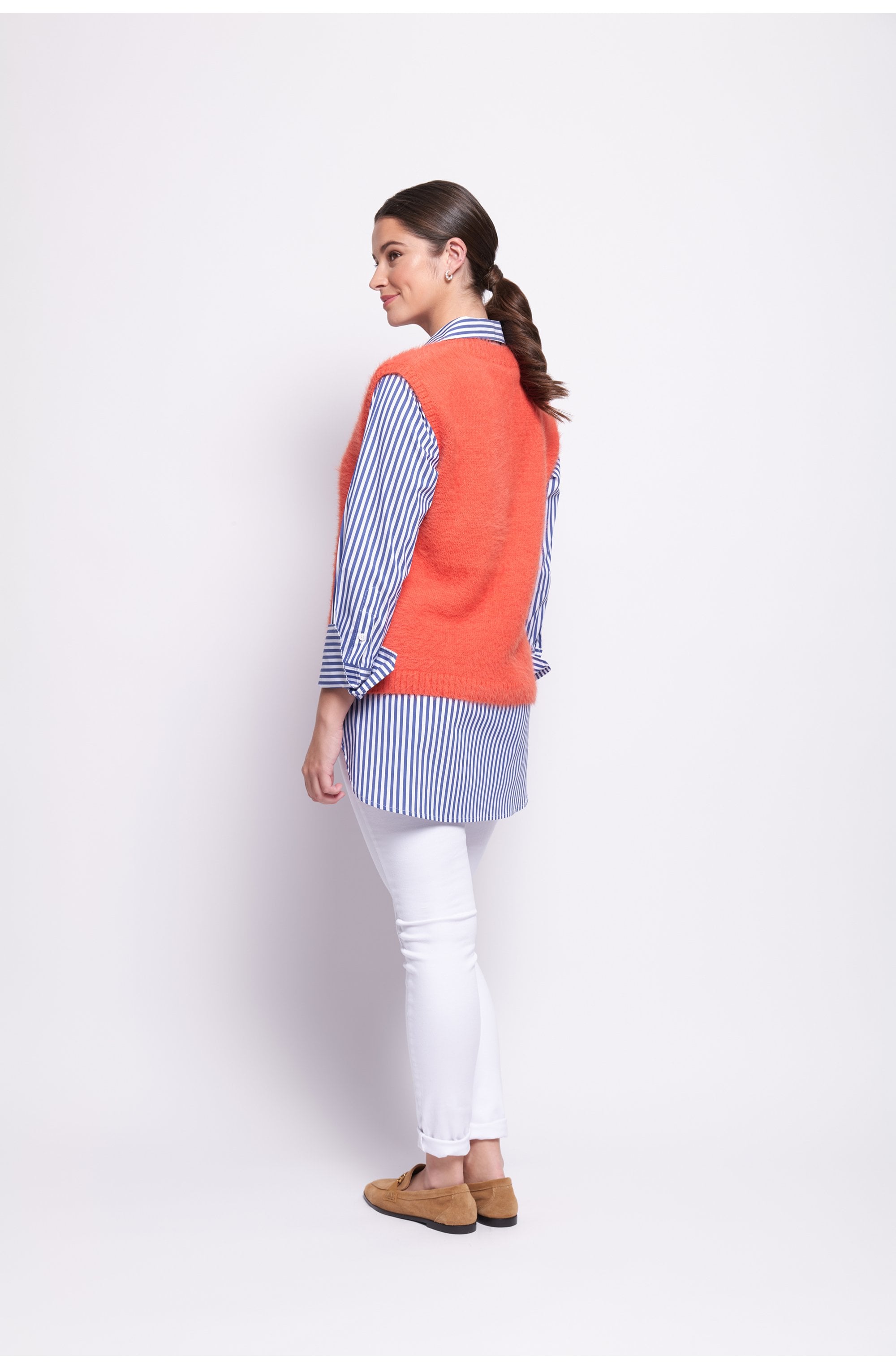 Neon Flash Top Bird Fluffy Yarn Vest