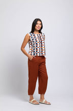 Off Grid Only Natural Back Detail Linen Top