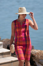 Pink Check Sunsational V Neck Dress