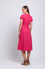 Pink Fringe Event Shaped Linen Dress