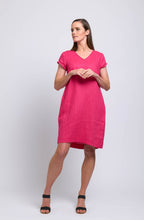 Pink Fringe Festival A Line Linen Dress