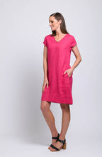 Pink Fringe Festival A Line Linen Dress